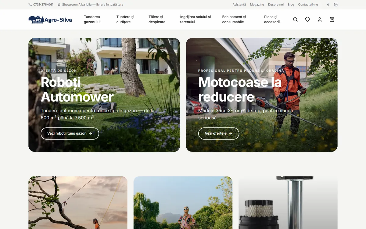Agrosilva — captură a site-ului