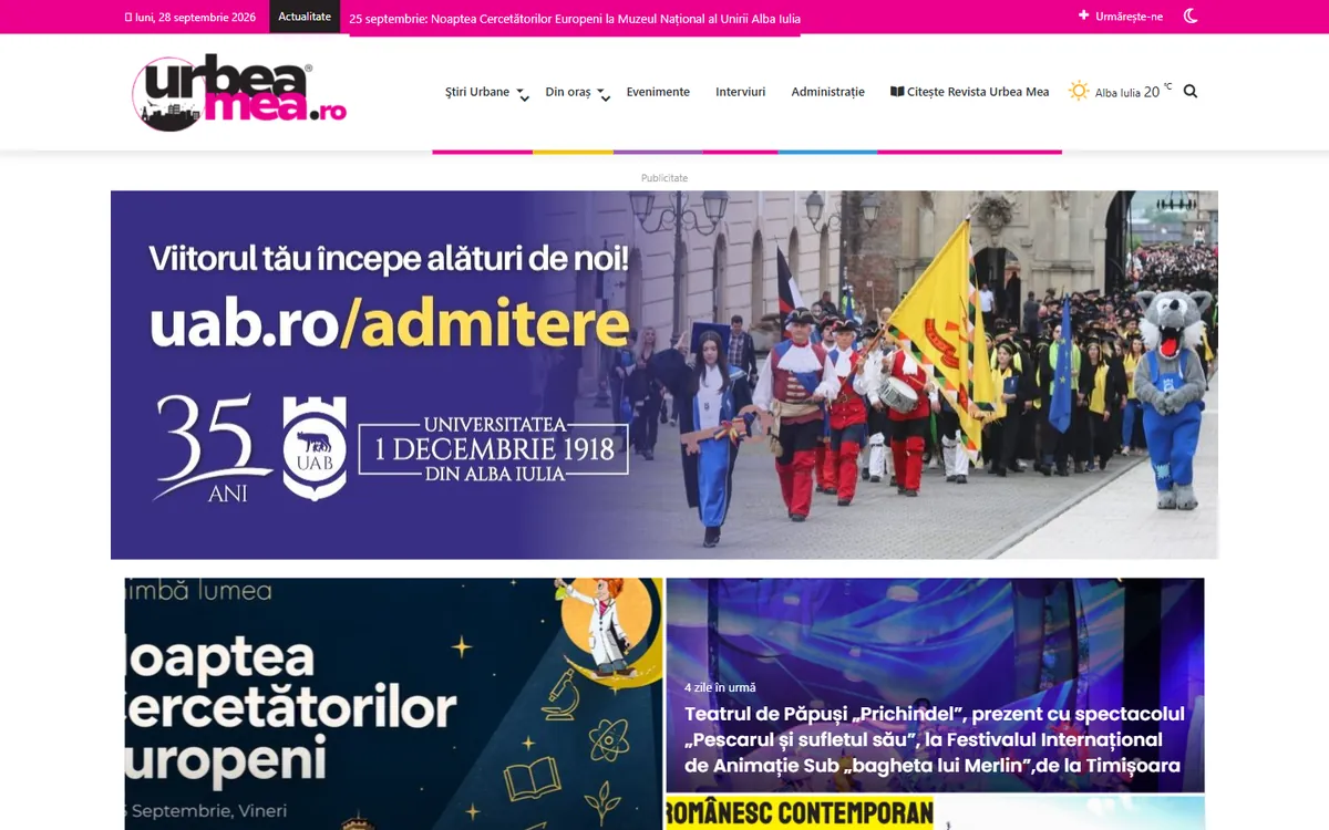 Urbea Mea — captură a site-ului
